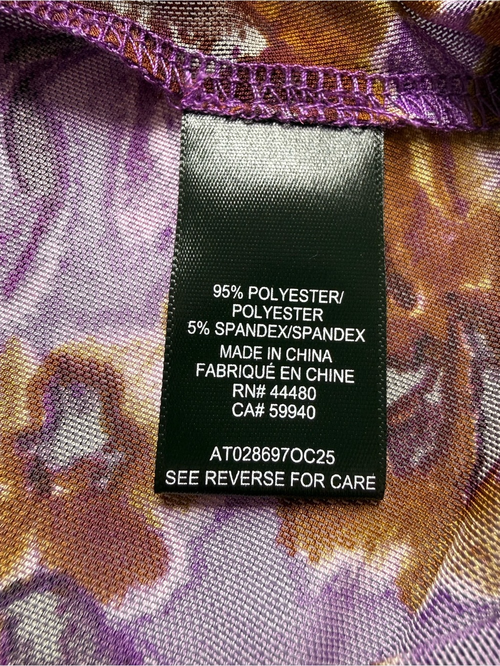 AFRM Purple Floral Sheer Long Sleeve Top - Picture 7 of 7